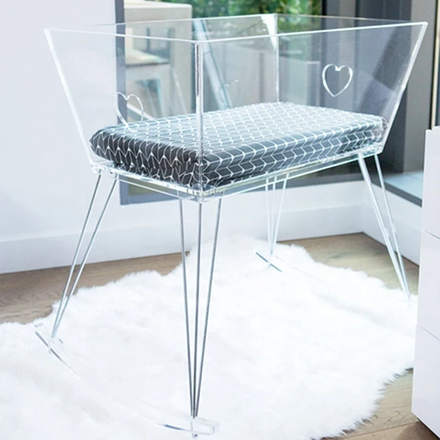 Acrylic clear transparent baby crib cradle nursery baby stand