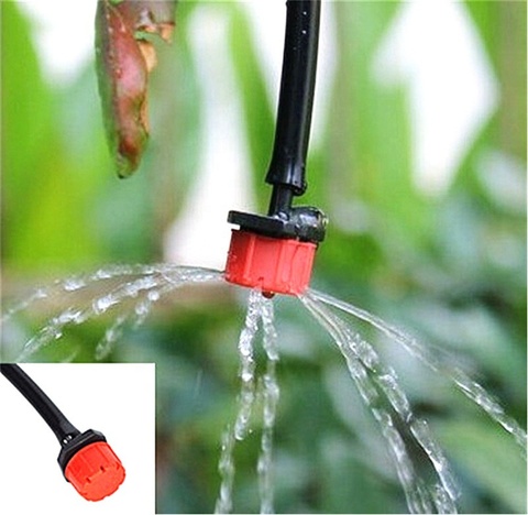 Buy Adjustable Garden Micro Drip Irrigation 8 Hole Red Dripper Emitter ...