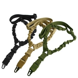 Adjustable Tactical Gun Sling Belt Single Point 1000D Heavy Duty Mount Bungee Military Rifle Sling Kit Airsoft Strap