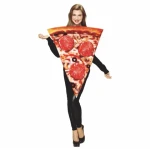 Adult Child Fashion Food Pizza French Fries Bacon Sandwich Hamburger Cosplay Outfit For Halloween Carnival Party Costumes