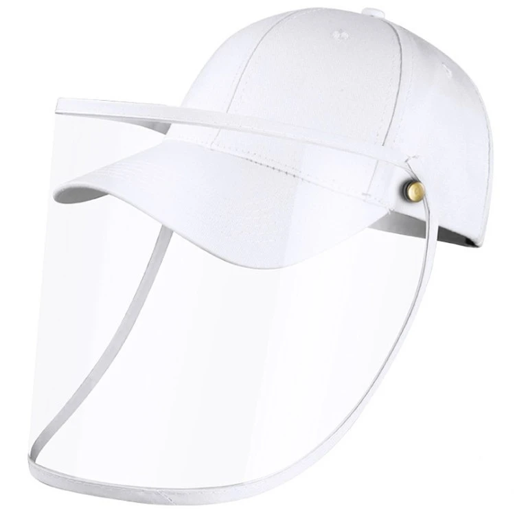 Adult Children Cap with Face Shields-full Face Shield Protective Hat Baseball Cap 6-panel Hat 100% Cotton Plain Unisex Hothome
