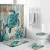 Import African Style Floral Printing Bathroom Shower Curtain Toilet Mats Bath Set from China