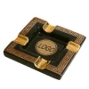  china wholesale container home custom smoking accessory ceramic Black Ceramic Cigar Ashtray