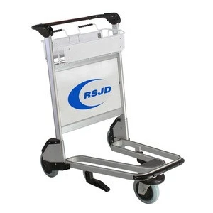 Aluminum airport luggage trolley cart with 3 wheels