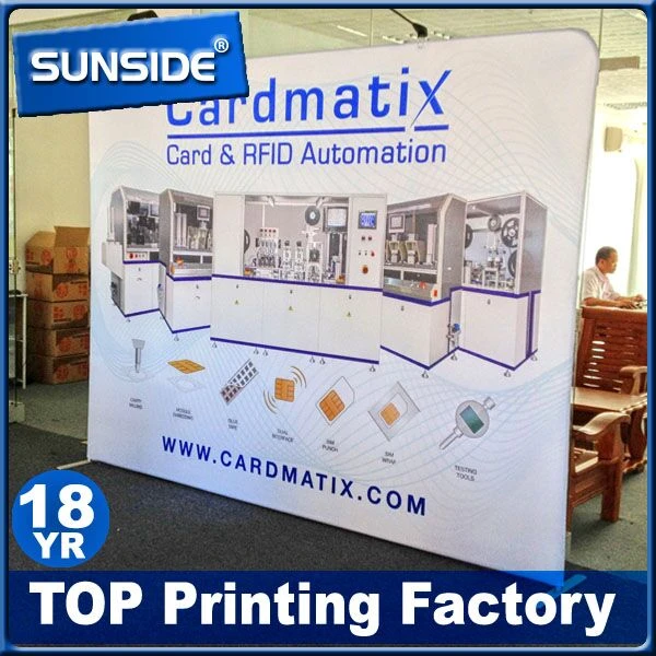 Aluminum Easy Up Promo Tension Fabric Display/ Trade Show Backdrop Booth Frame/ Straight Pop Up Displays