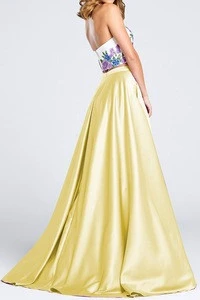 AM Fashion Custom High Quality Split Sleeveless Long Womens Two Piece Prom Dress