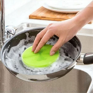 Amazon Hot Selling Heat Resistant Silicone Dish Cleaning Scrubber Multi Functional Washing Sponge