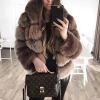 Amazon hot style Fur coat Long sleeve Winter Warm Women Imitation rabbit fur coat with a hat