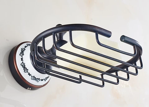 Antique Wall-mounted Bathroom Soap Dish Soap rack Basket