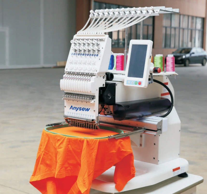 AS-1201S Single Head Embroidery Machine Commercial  Machine Computerized Automatic Garment Shops Online Support