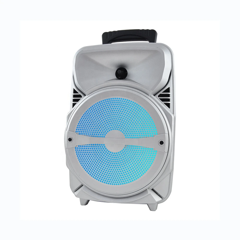 Audmic outdoor amplified bluetooth trolley speaker with radio with led light
