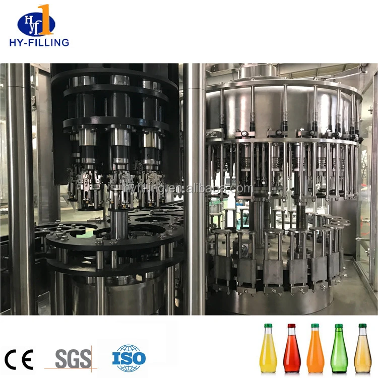 Automatic Glass Bottle fruit juice small complete production lines/liquid filing machine