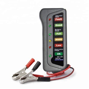 Automotive Digital Electronic Battery Charge Tester Alternator 6 LED Light for Cars and Motorcycle