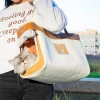 AZB142 High Quality Foldable Big Capacity Canvas Cat Dog Carrier Pet Hand Carrier Travel Shoulder Bag Zipper Custom Logo
