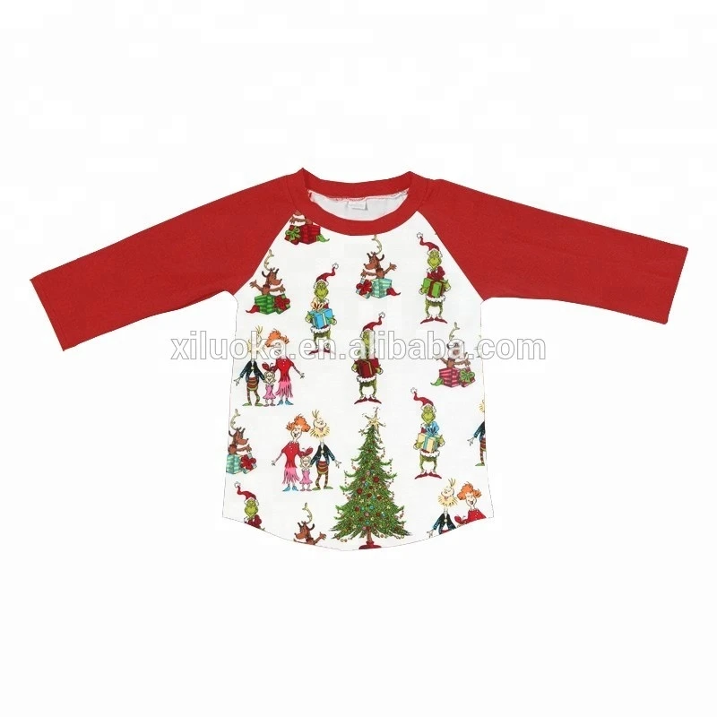 Baby Christmas Autumn New Boys Cartoon top Style Clothes Baby Long Sleeve T-shirt