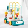 Baby educational toy multi-functional music double-track bead building blocks