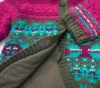 baby sweater coat/ baby girls jacquard cardigan sweater/ winter angora coat with polar fleece lining