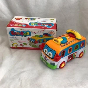 Baby Toys Intellectual School Bus Activity Toy Vehicle with Music, Sounds, and Lights for Toddlers Kids Car Toys