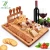 Import Bamboo Cheese Board Meat Charcuterie Platter Serving Tray with 4 Tableware Stainless Steel Knife from China