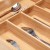 Import Bamboo Cutlery Tray Kitchen Utensil Silverware Flatware Drawer Organizer Dividers with 5 Compartment from China