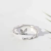 Bamboo micro-inlay ring female opening adjust ins personality butterfly wings fashion ring  wedding party