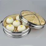Bamboo steamer stainless steel edging bamboo steamer commercial steaming household steaming rack