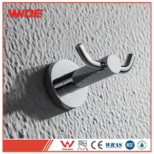Bathroom wall mounted chrome finish solid brass robe hook for sale