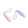 Bend baby silicone twist spoon training fork spoon auxiliary food tableware mother and baby supplies