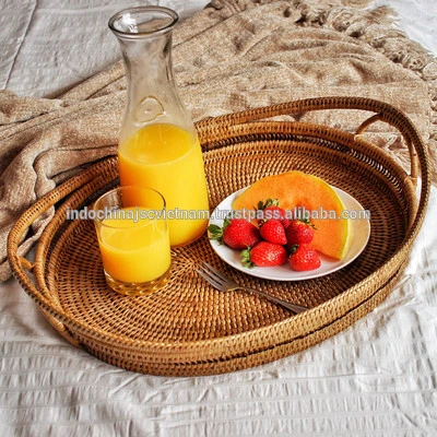 BEST quality rattan serving tray/ wicker tray made in Vietnam