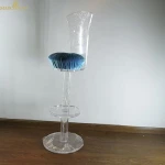 best sale round shape clear acrylic bar chair with soft cushion