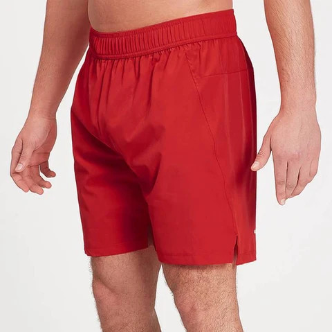 Best Selling Man Gym Shorts in Red Color Polyester Spandex Made Black Color Fitness wear with Custom Logo