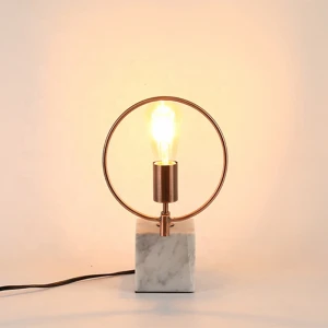 best selling Modern metal lamp holder with marble base marble table lamp lamp for desks hotel bedroom table light for bedroom