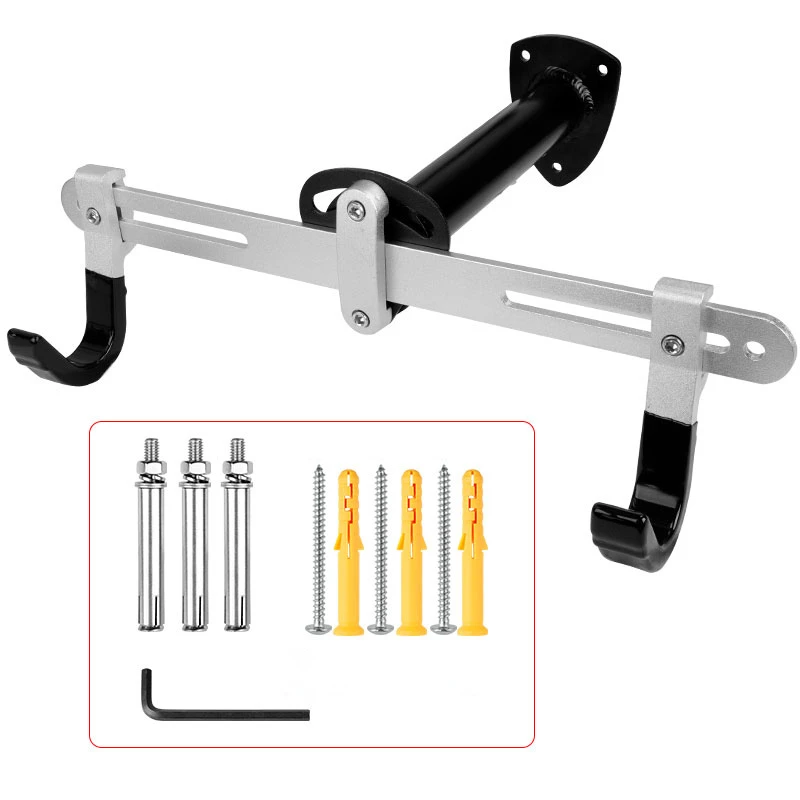 Bicycle Wall Mount 50KGS Capacity Rustic Free Alum. Alloy Rack Tilting Depth Width Multi Adjust W/ Stainless Expansion Bolts