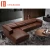 Import big L shape home furniture top grain red genuine leather corner sofa set designs from China