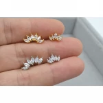 Body Jewelry- Shine CZ Gems Ear Studs/Earring Helix Bar Upper Earring Body Piercing Diath Cartilage Earring
