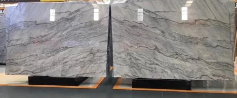 Book matched Chinese Natural Calacatta Grey Marble For Wall Background Decoration
