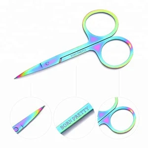 BORN PRETTY Chameleon Curved Head Eyebrow Scissor Makeup Trimmer Facial Hair Remover Manicure Scissor Nail Cuticle Tool