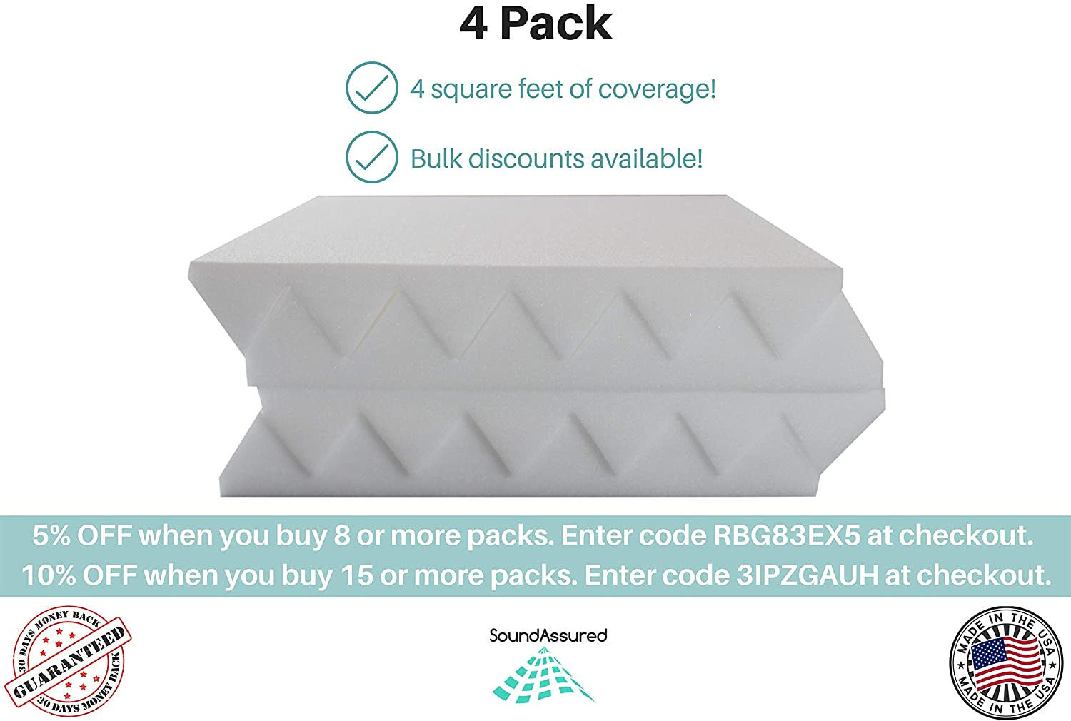 Buy Bostop 12*12*2inch Auralex Acoustic Anechoic Wedge Cinema Sound ...