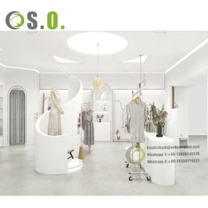 Bridal Shop Boutique Store Garment Stainless Steel Wall Mounted Women Clothes Stand Wedding Dress Shop Clothing Racks