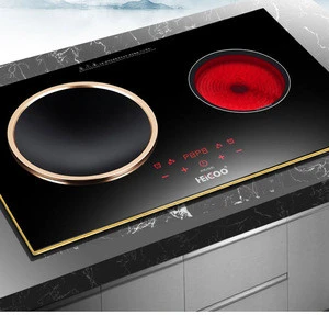 Built-in &amp; portable double electric concave induction cooker &amp; infrared ceramic cooker glass ceramic top plate with timer