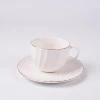 Cafe espresso dishwasher safe logo oem white 4oz white porcelain ceramic small coffee cup and saucer set