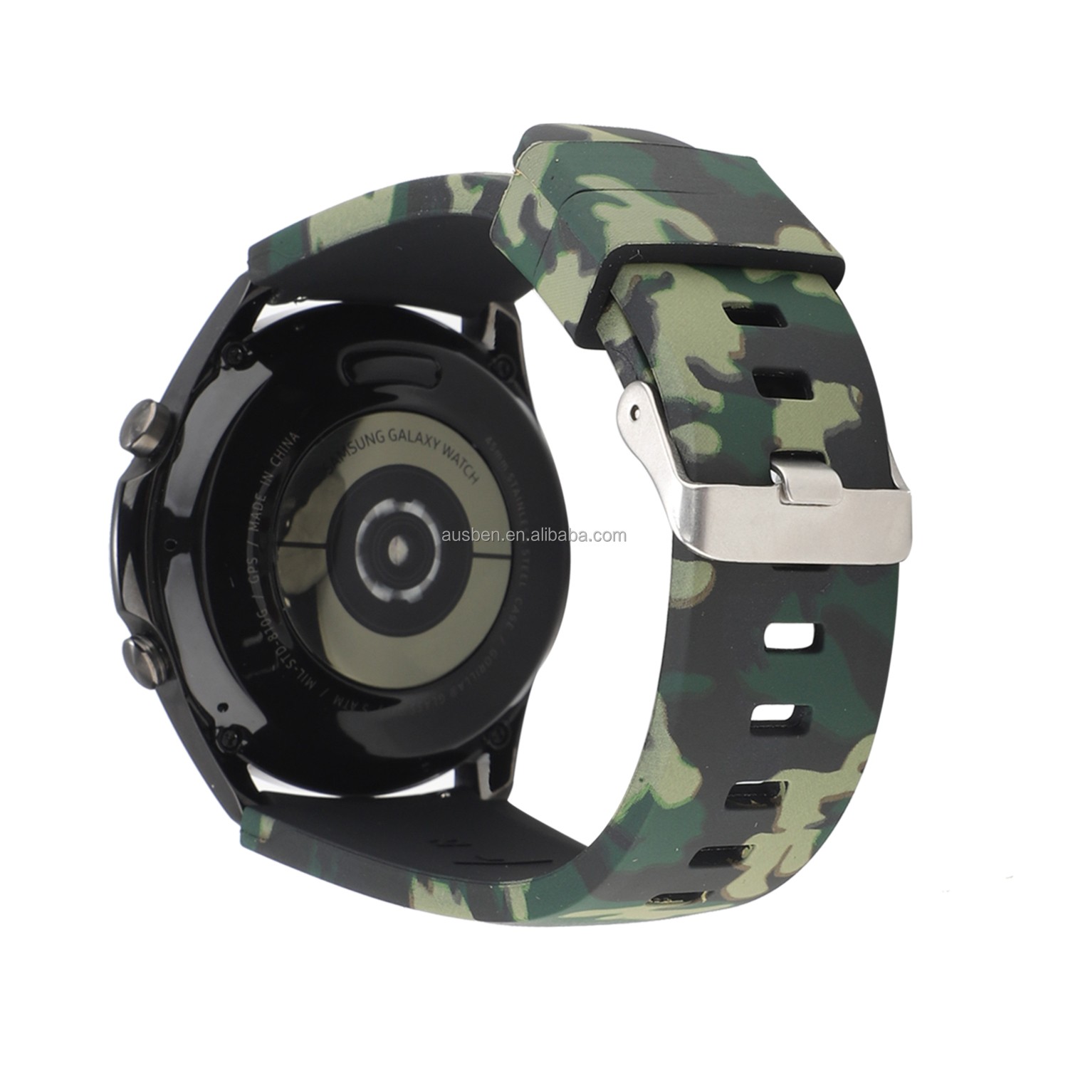 Camouflage Sport Rubber Band for Samsung Galaxy Watch 3 45mm Camo Silicone Strap Bracelet Wrist Belt