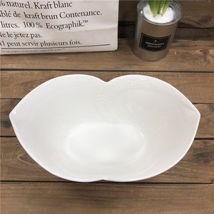 CC170white ceramic artware soup bowl with pattern design for restaurant and hotel use
