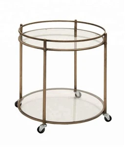 Champagne Gold Metal And White Marble Bar Cart,Hotel Tea Trolley With Wheels Hotel Furniture,High Quality Gold Metal Bar Cart