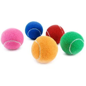 Cheap price 2.5&#39;&#39; customized color printed logo pet tennis balls
