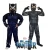 Import Children black panther costume with printing necklace Halloween costume superhero clothes muscles cosplay performance clothing from China