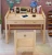 Import Children can be raised and lowered study table and chair set primary school bookshelf combination / solid wood study table from China