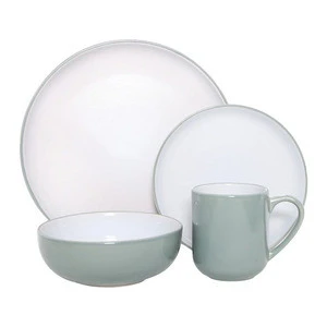 China housewares HG28-GZ01-16 happy go porcelain plates sets dinnerware two tone glaze ceramic dinner set price