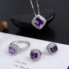 China jewelry online fashion 925 sterling silver jewelry sets wholesale of purple crystal zircon jewelry