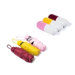China manufacturer mini capsule three folding umbrella with uv protection